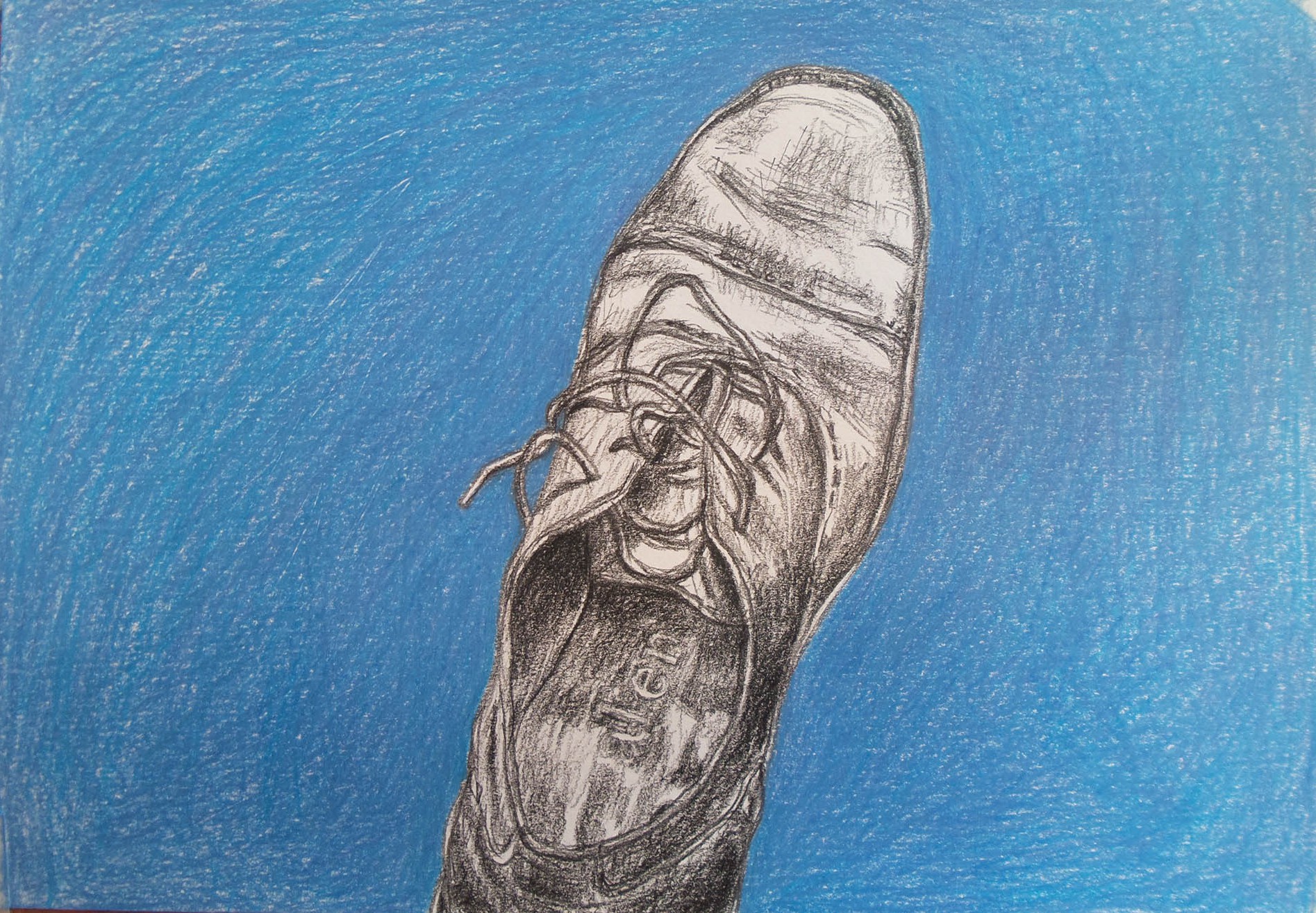 schoen tekening blue shoe