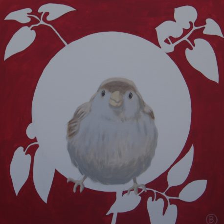 mus schilderij red sparrow