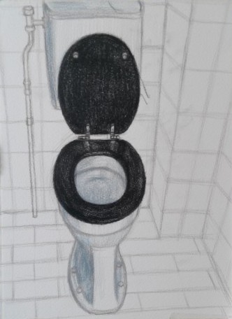 zwart wit tekeningen toiletbowl
