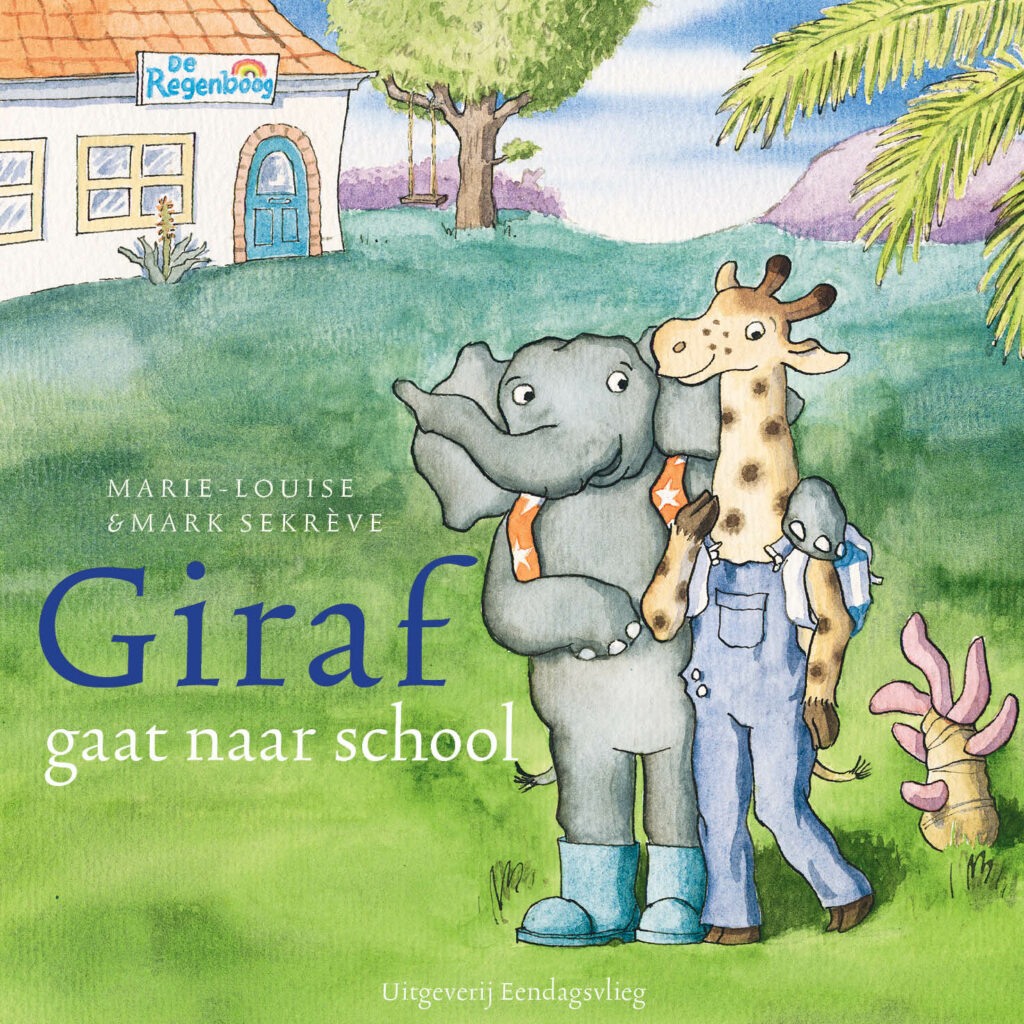 giraf gaat naar school, eerste schooldag, weer naar school gaan, giraf, olifant en zebra gaan naar school.